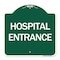 Signmission Designer Series Sign-Hospital Entrance, Green & White Aluminum Sign, 18" H, GW-1818-24455 A-DES-GW-1818-24455 - alternate 1
